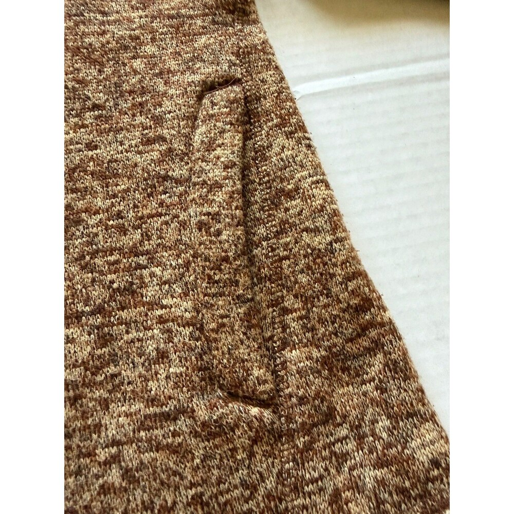 Eddie Bauer Quarter Zip Brown Heathered Fleece Sweater Men's Size XL - Picture 5 of 10